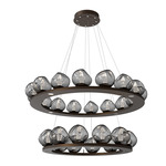 Luna Tiered Chandelier - Flat Bronze / Smoke Geo