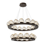 Luna Tiered Chandelier - Flat Bronze / Amber Zircon