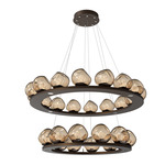 Luna Tiered Chandelier - Flat Bronze / Bronze Zircon