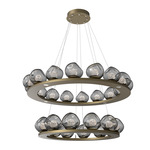 Luna Tiered Chandelier - Gilded Brass / Smoke Floret