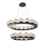 Luna Tiered Chandelier - Graphite / Amber Floret