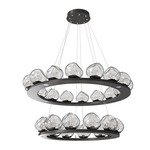 Luna Tiered Chandelier - Graphite / Clear Floret