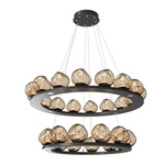 Luna Tiered Chandelier - Graphite / Bronze Geo