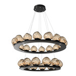 Luna Tiered Chandelier - Matte Black / Bronze Floret