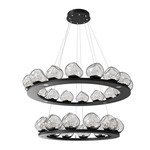 Luna Tiered Chandelier - Matte Black / Clear Floret