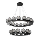 Luna Tiered Chandelier - Matte Black / Smoke Geo