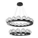 Luna Tiered Chandelier - Matte Black / Clear Zircon