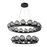 Luna Tiered Chandelier - Matte Black / Smoke Zircon