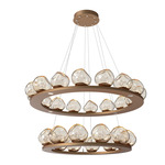 Luna Tiered Chandelier - Novel Brass / Amber Floret