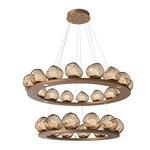 Luna Tiered Chandelier - Novel Brass / Bronze Floret