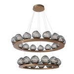 Luna Tiered Chandelier - Novel Brass / Smoke Floret