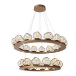 Luna Tiered Chandelier - Novel Brass / Amber Geo