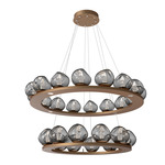 Luna Tiered Chandelier - Novel Brass / Smoke Geo