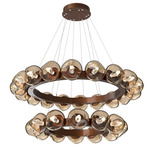 Luna Tiered Radial Ring Chandelier - Burnished Bronze / Bronze Geo