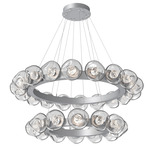 Luna Tiered Radial Ring Chandelier - Classic Silver / Clear Floret