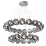 Luna Tiered Radial Ring Chandelier - Classic Silver / Smoke Floret