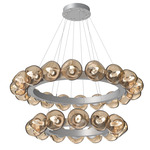 Luna Tiered Radial Ring Chandelier - Classic Silver / Bronze Geo