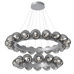 Luna Tiered Radial Ring Chandelier - Classic Silver / Smoke Geo