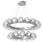 Luna Tiered Radial Ring Chandelier - Classic Silver / Clear Zircon