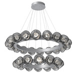 Luna Tiered Radial Ring Chandelier - Classic Silver / Smoke Zircon