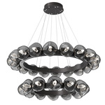 Luna Tiered Radial Ring Chandelier - Graphite / Smoke Geo