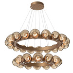 Luna Tiered Radial Ring Chandelier - Novel Brass / Bronze Floret