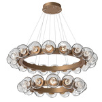 Luna Tiered Radial Ring Chandelier - Novel Brass / Clear Floret