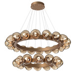 Luna Tiered Radial Ring Chandelier - Novel Brass / Bronze Geo