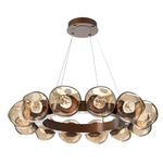 Luna Radial Ring Chandelier - Burnished Bronze / Bronze Floret