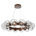 Luna Radial Ring Chandelier - Burnished Bronze / Clear Floret