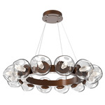 Luna Radial Ring Chandelier - Burnished Bronze / Clear Geo