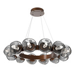 Luna Radial Ring Chandelier - Burnished Bronze / Smoke Geo