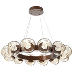 Luna Radial Ring Chandelier - Burnished Bronze / Amber Zircon