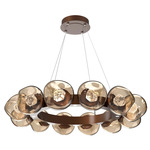 Luna Radial Ring Chandelier - Burnished Bronze / Bronze Zircon