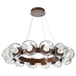 Luna Radial Ring Chandelier - Burnished Bronze / Clear Zircon