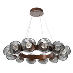 Luna Radial Ring Chandelier - Burnished Bronze / Smoke Zircon