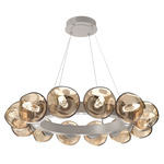 Luna Radial Ring Chandelier - Beige Silver / Bronze Geo