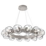 Luna Radial Ring Chandelier - Beige Silver / Clear Geo