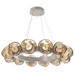 Luna Radial Ring Chandelier - Beige Silver / Bronze Zircon