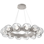 Luna Radial Ring Chandelier - Beige Silver / Clear Zircon