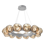 Luna Radial Ring Chandelier - Classic Silver / Bronze Floret