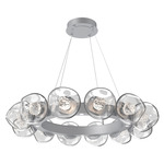 Luna Radial Ring Chandelier - Classic Silver / Clear Floret