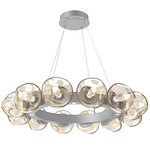 Luna Radial Ring Chandelier - Classic Silver / Amber Geo