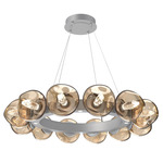 Luna Radial Ring Chandelier - Classic Silver / Bronze Geo