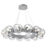 Luna Radial Ring Chandelier - Classic Silver / Clear Geo