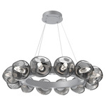 Luna Radial Ring Chandelier - Classic Silver / Smoke Geo