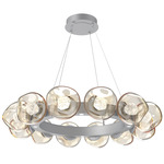 Luna Radial Ring Chandelier - Classic Silver / Amber Zircon