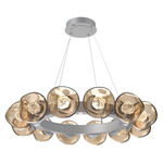 Luna Radial Ring Chandelier - Classic Silver / Bronze Zircon