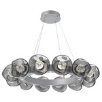 Luna Radial Ring Chandelier - Classic Silver / Smoke Zircon