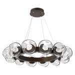 Luna Radial Ring Chandelier - Flat Bronze / Clear Zircon